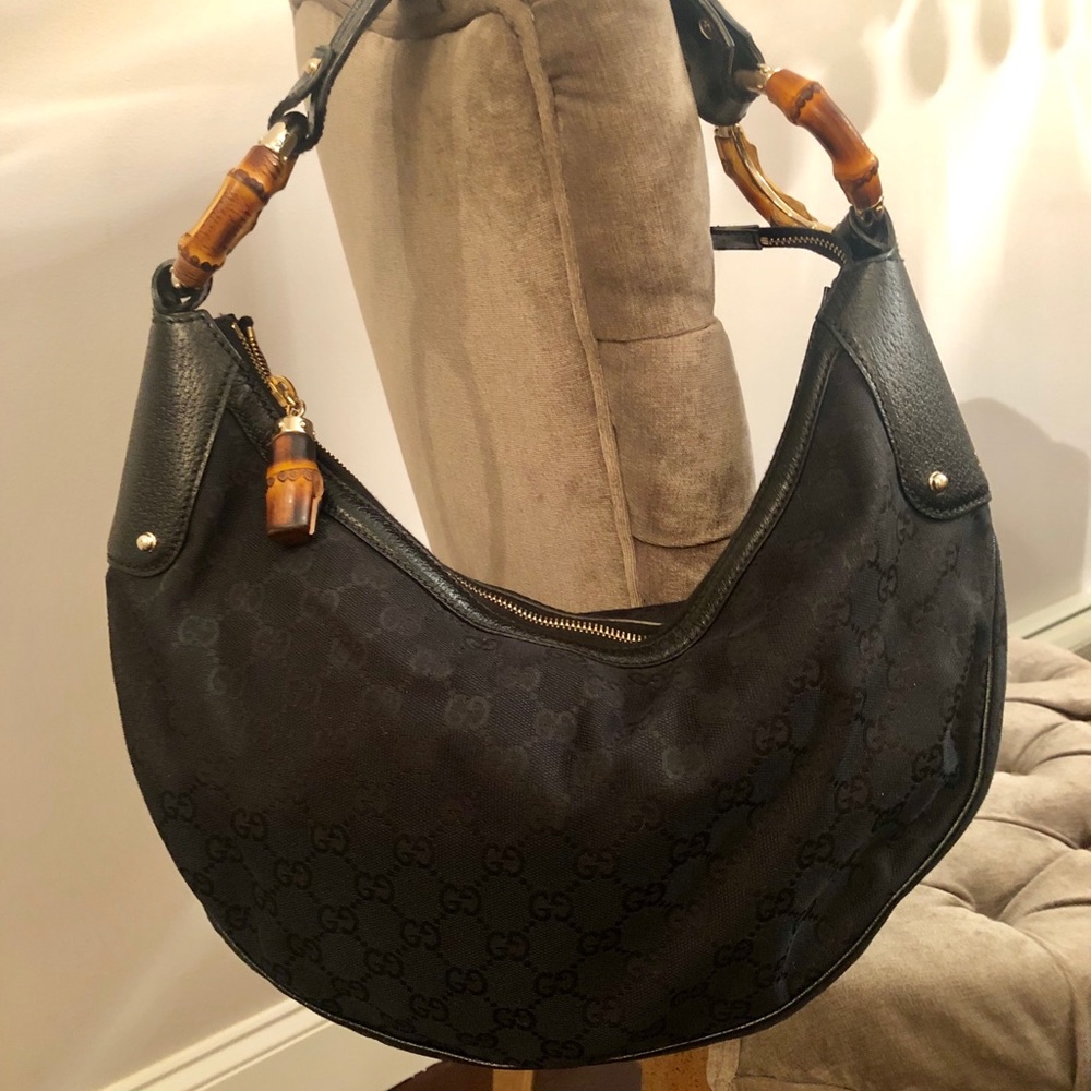 Authentic GUCCI Monogram Bamboo Ring Hobo